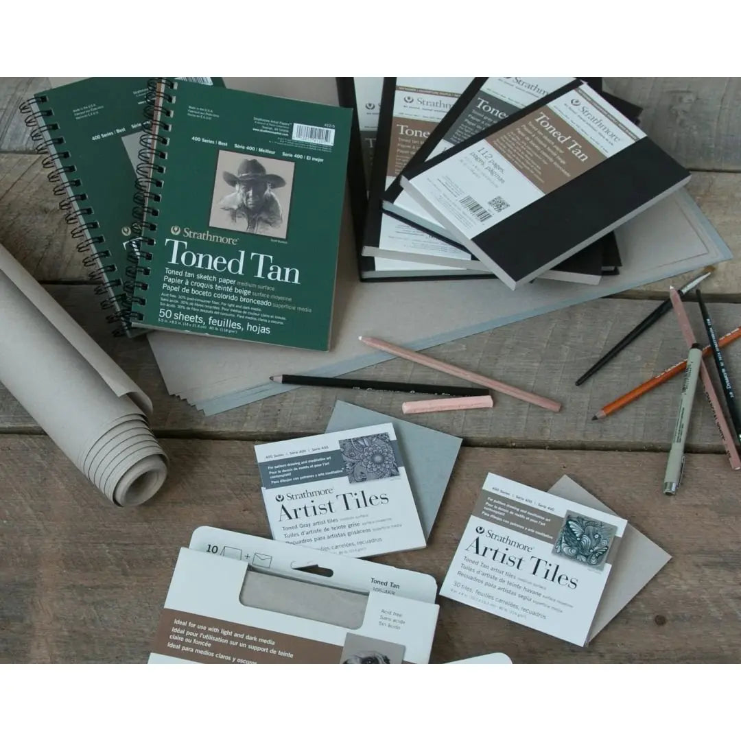 Strathmore Spiral Toned Tan Sketchpad 400 Series Strathmore